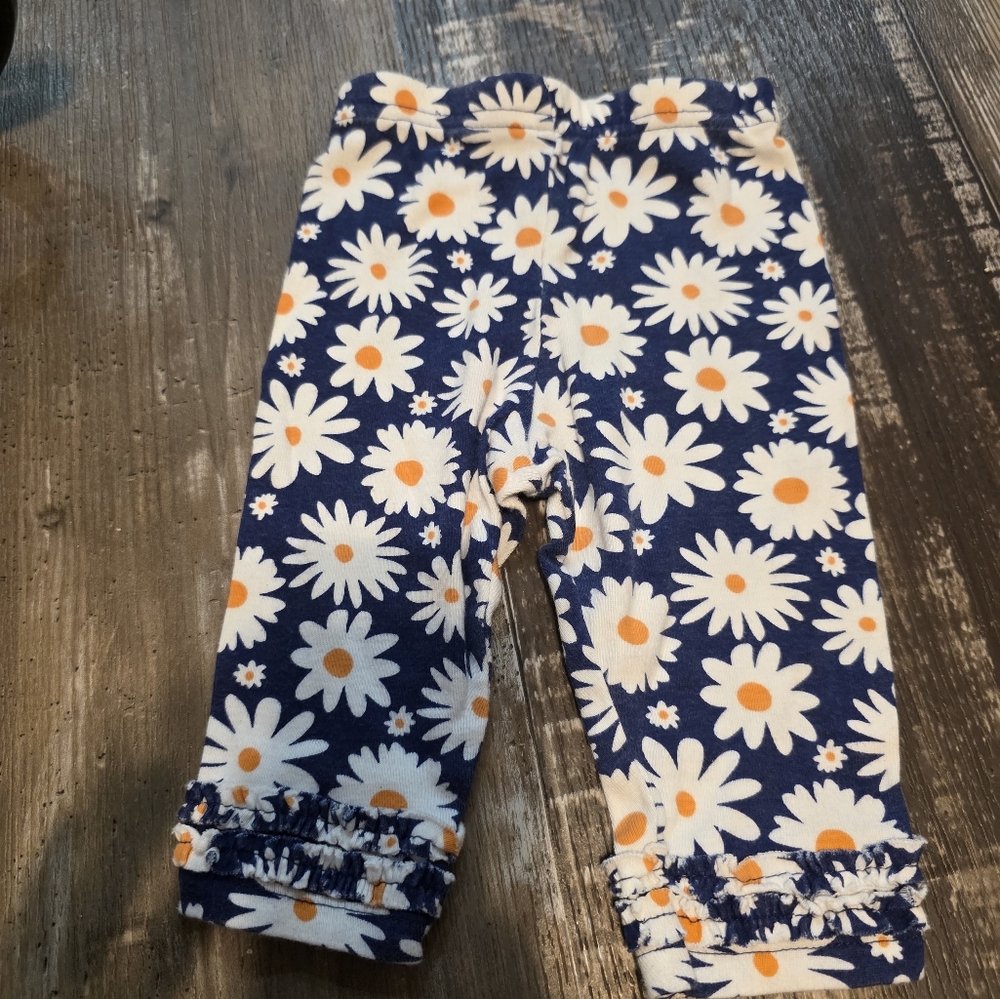 Carter's Blue and White Floral Leggings